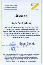 Ehrenkodex Zahnarzt Beate Ranft-Volkmer
